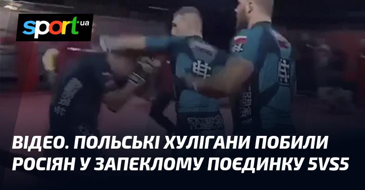 ВІДЕО. Польські фанати влаштували бійку з росіянами у напруженій сутичці 5 на 5.